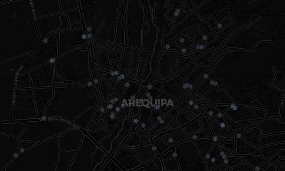 Mapa de Arequipa con distritos observados